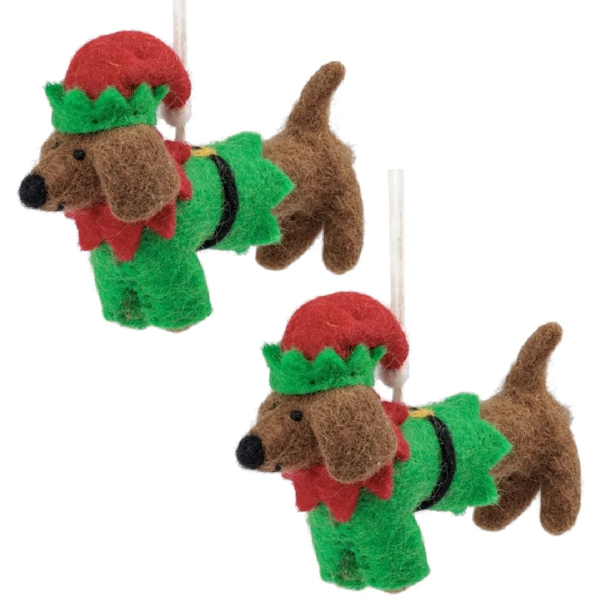 Décoration Noël teckel lutin - Vert