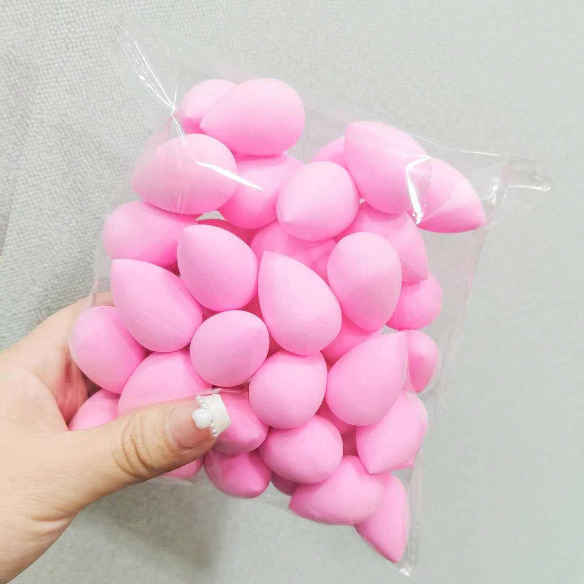 50 Pièces Mélangeur De Maquillage Mini Éponge En Forme De Goutte D'eau Rose, Éponge De Mélange De Cosmétiques Pour Mélanger Les Produits De