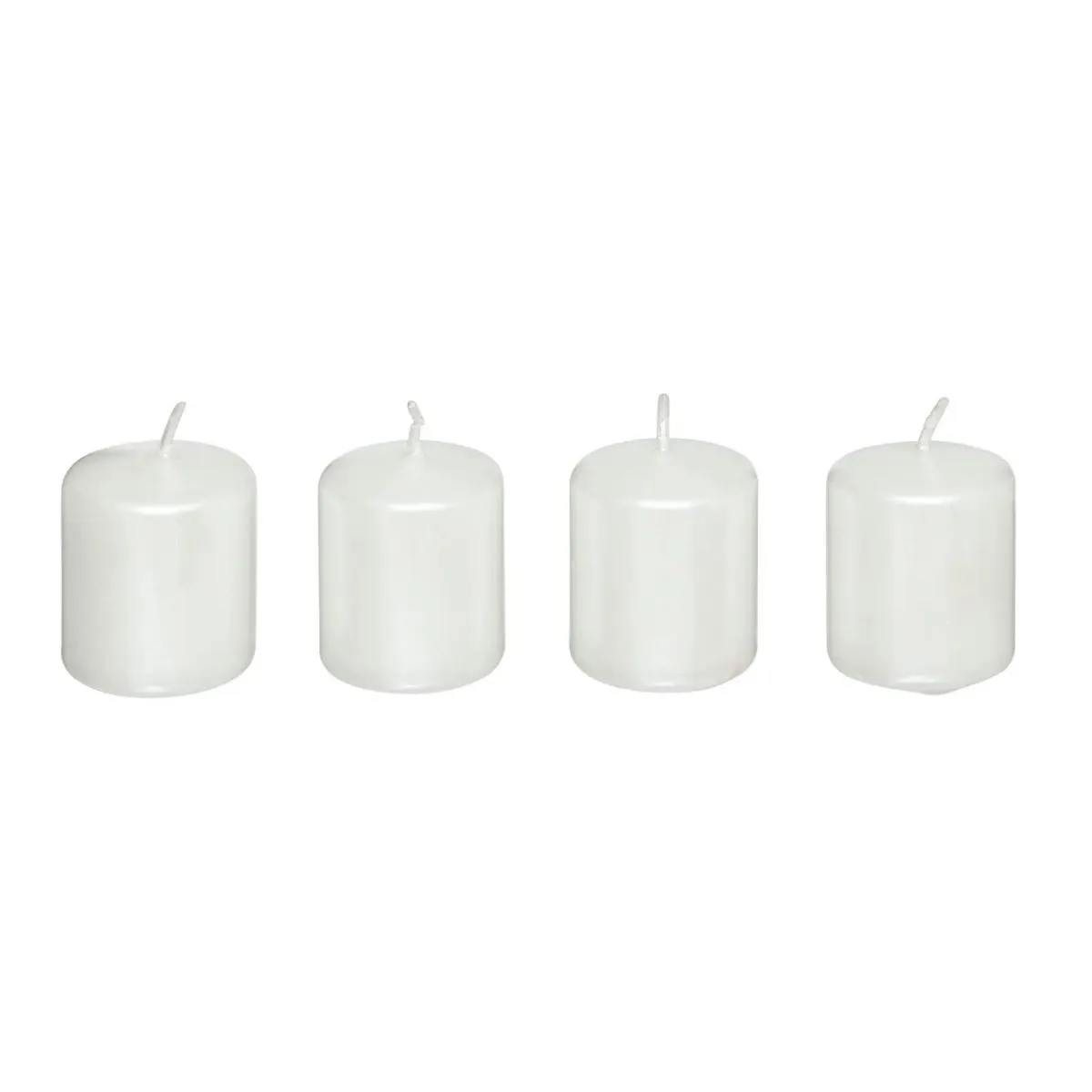 Lot de 4 Bougies Déco Satin 4cm Blanc