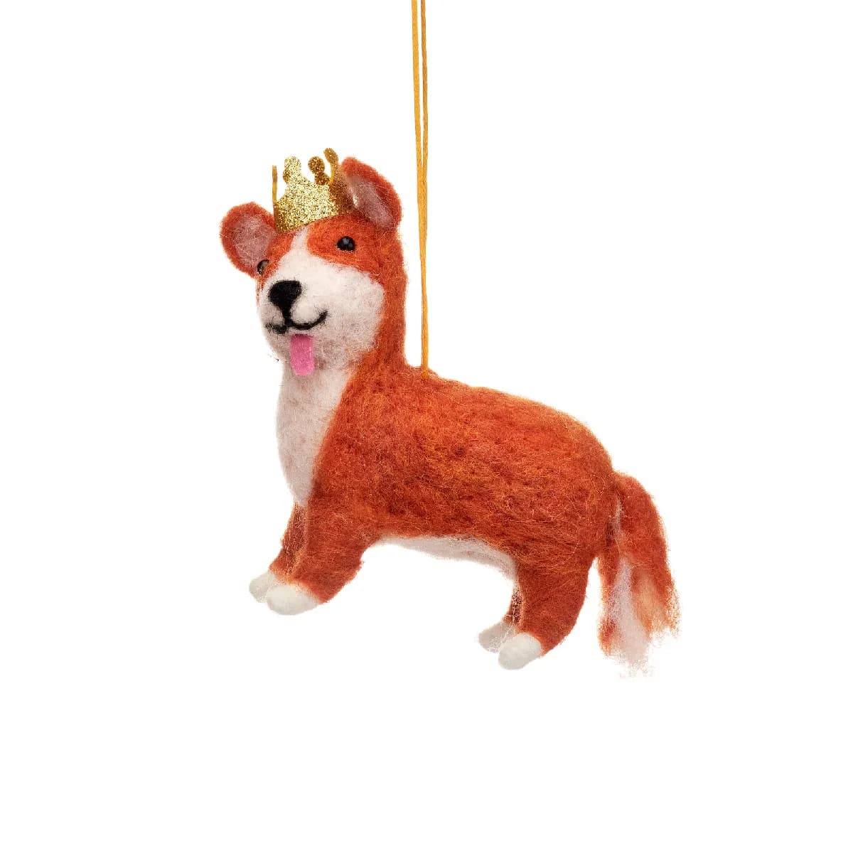 Sass & belle Suspension Noël corgi - Marron