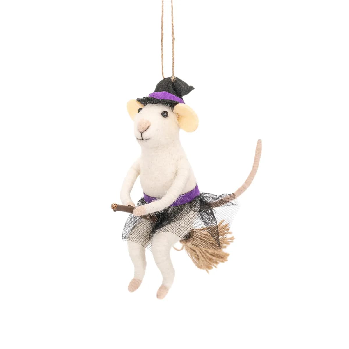 Sass & belle déco Noël souris à suspendre - blanc