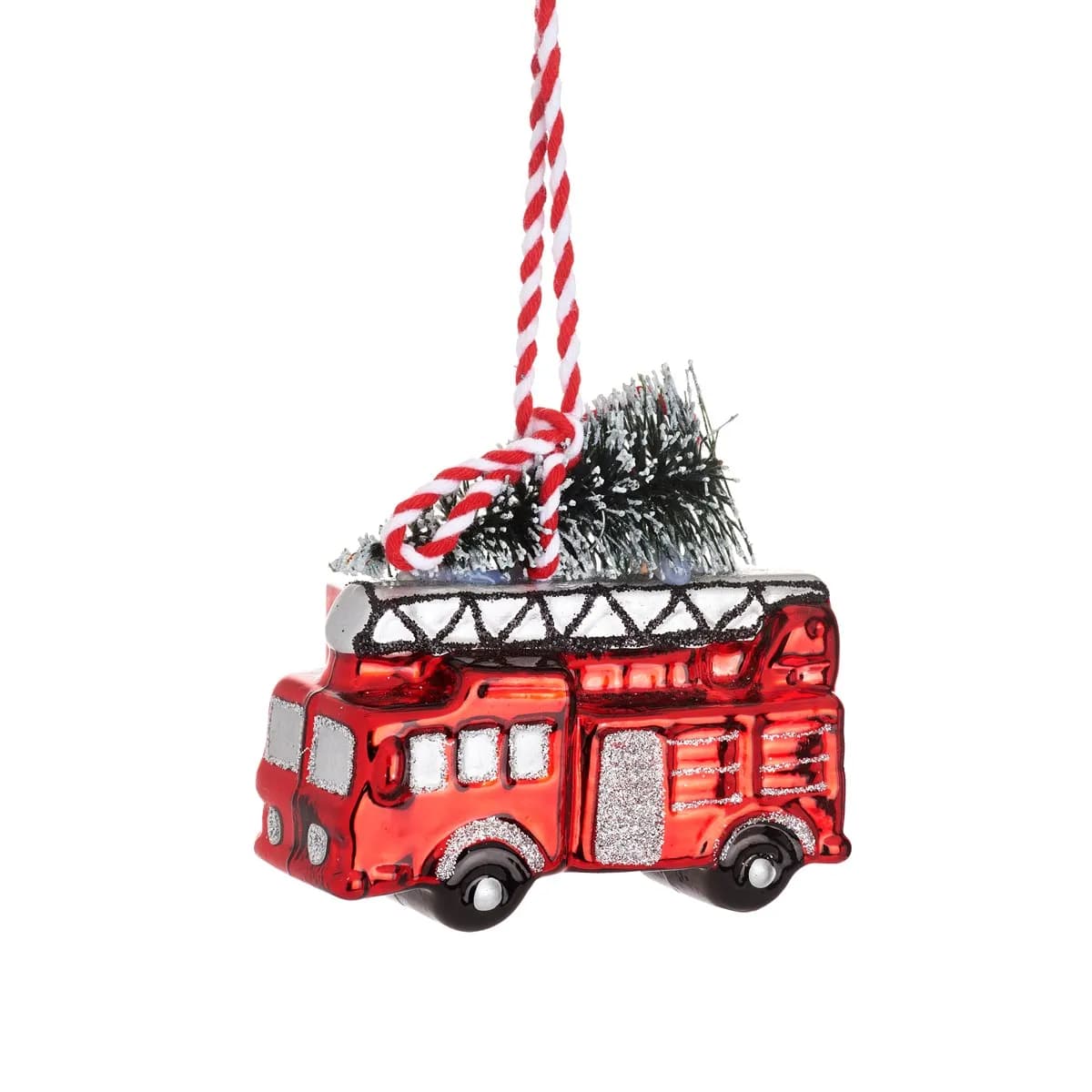 Sass & belle Boule de Noël camion pompier - rouge