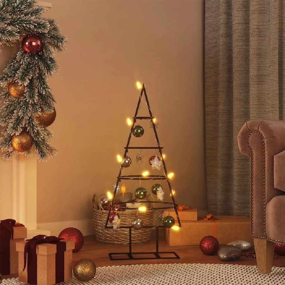 vidaXL Arbre de Noël en métal - 60 cm - Noir