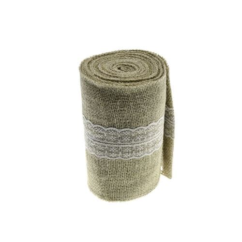 toile de jute avec dentelle 14.5cm*5m - 0881 Chaks