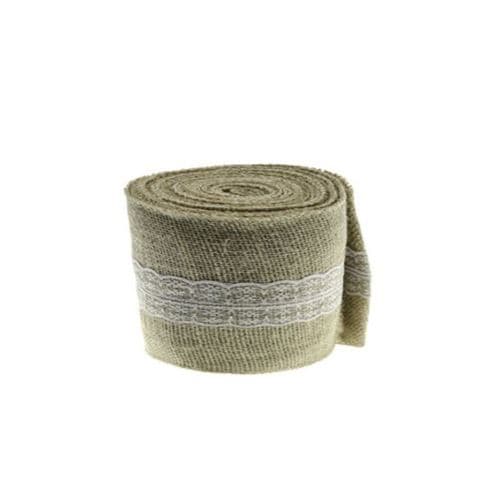 toile de jute avec dentelle 8cmx5m - 0882 Chaks