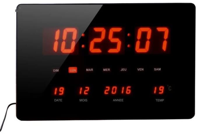 Horloge murale Retour vers le futur affichage rouge