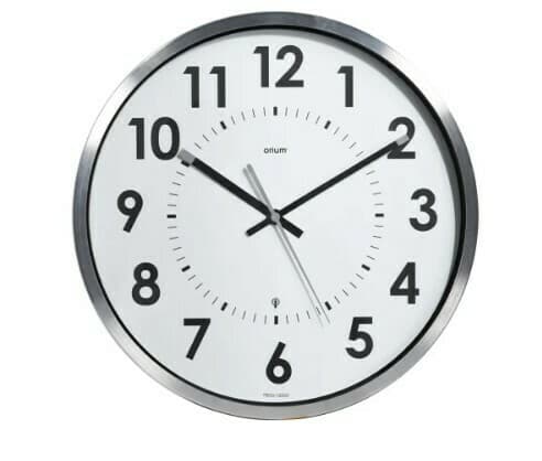 Pendule murale silencieuse ronde en métal gris taille : Diamètre 35 cm