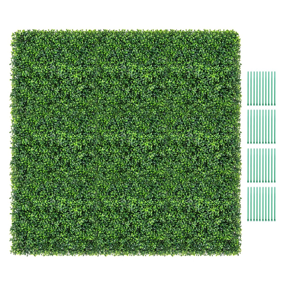 CostwayLot de 12 Panneaux de Buis Artificiels Décorations Murales Carrées 50 x 50 cm Panneaux pour Haie Murale en Polyéthylène Revêtement